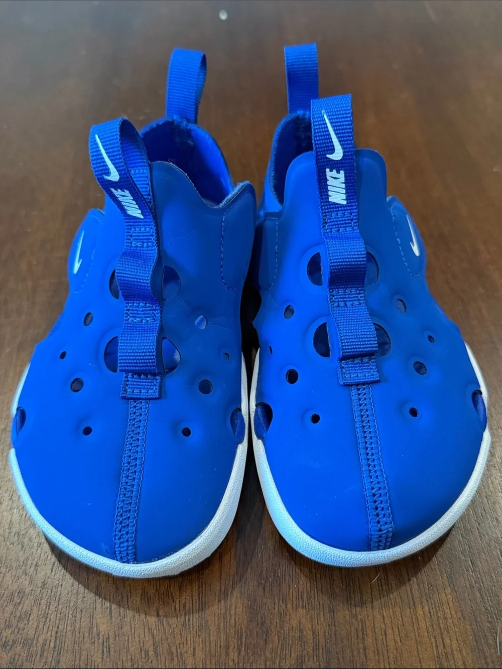Nike Kids Royal Blue velcro sides Water Shoes with White Sole